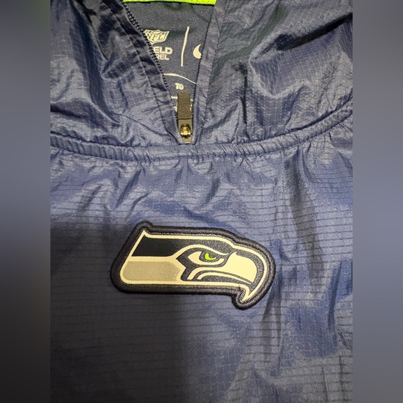 Men's Nike Navy Seattle Seahawks Sideline Alpha Fly Rush Pullover Jacket XL - Picture 3 of 14